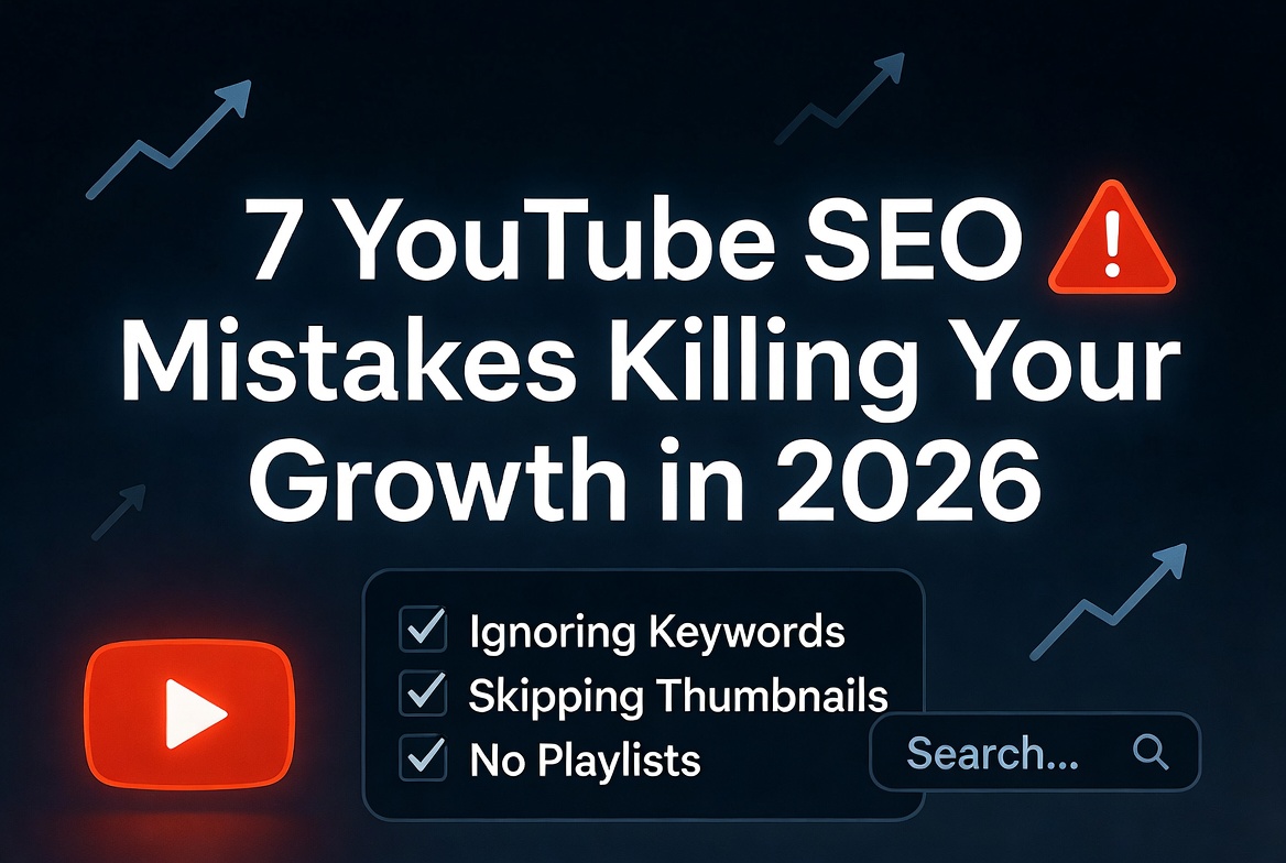 7 YouTube SEO Mistakes Killing Your Growth in 2026 (And How to Fix Them Fast) 1 7 YouTube SEO Mistakes Killing Your Growth in 2026 (And How to Fix Them Fast)